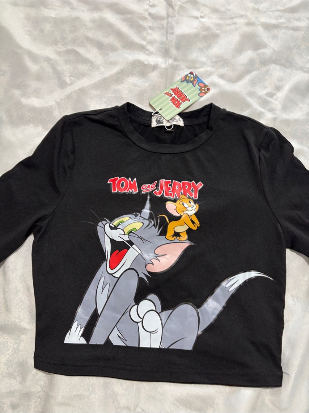 Tom and Jerry Black Graphic Kids Tee